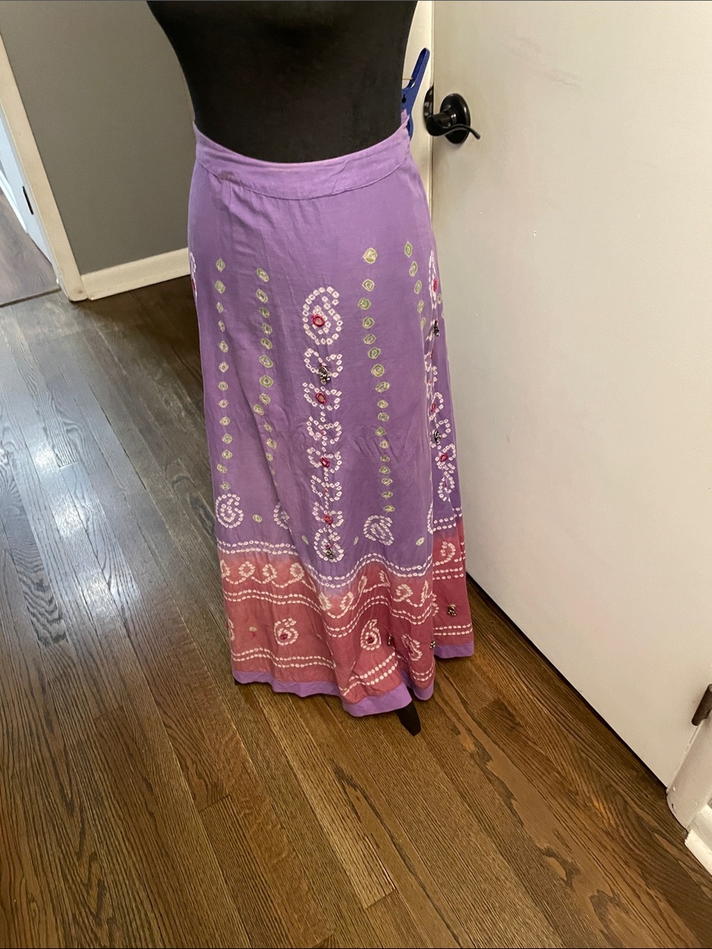 Willi Smith Purple Lavender Maxi Skirt with Beaded Detail